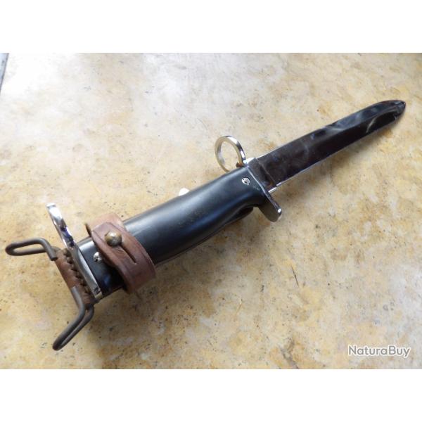 baionnette fusil MAS 49 56 Alg�rie parade nickel�e 49/56 FAMAS M.A.S cuir fourreau brun c�r�monie