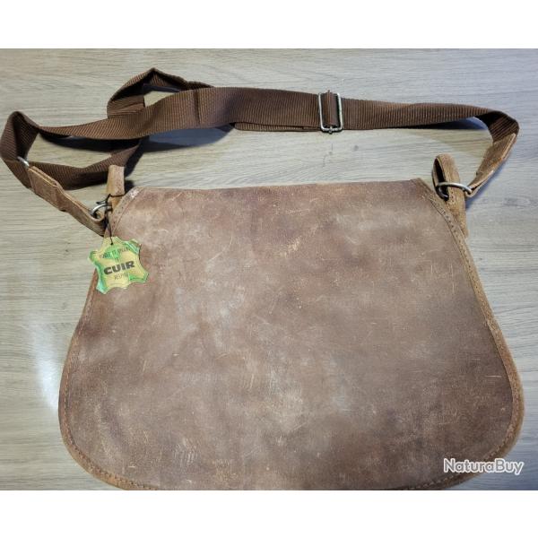 gibeci�re anciennes en cuir v�ritable made in france neuf