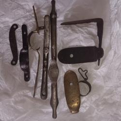 Lot de pi&egrave;ces de fusils &agrave; silex