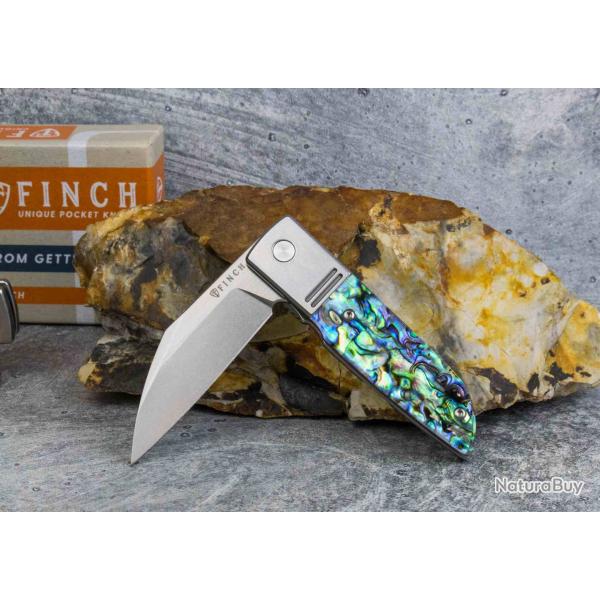 Couteau Finch Geneva Spur Lame Acier 154CM Manche Abalone Frame Lock FKCGS600