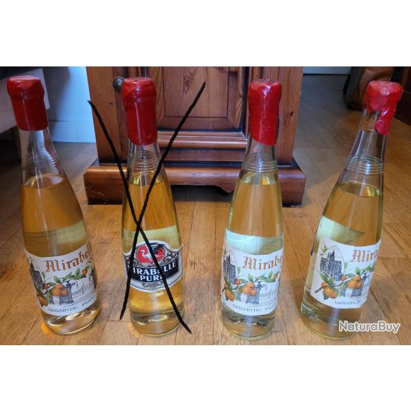 LOT de 3 Vieilles Bouteilles de MIRABELLE de LORRAINE (1973)