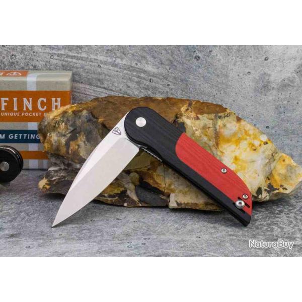 Couteau Finch Devil's Finger Lame Acier 14C28N Manche G10 Black & Red Liner Lock FKCDF019