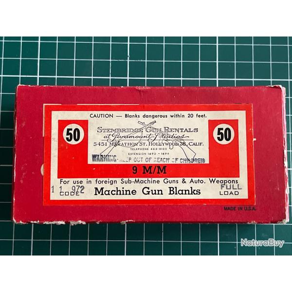 Bo�te vide de 9m/m Machine Gun Blanks de Cin�ma