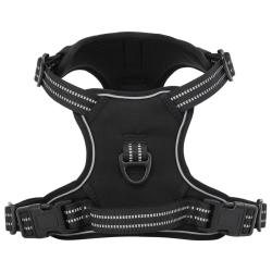 Harnais pour chien avec laisse et collier r&eacute;glables noir