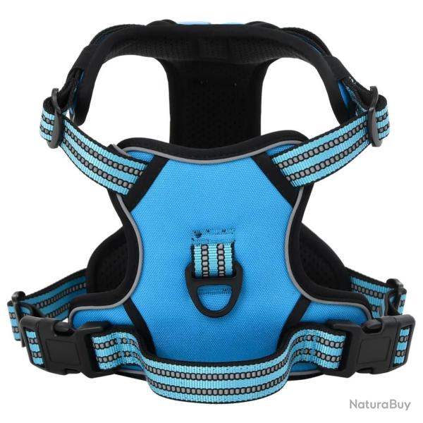 Harnais pour chien avec laisse et collier r�glables bleu M alsavelo