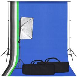 Kit de studio photo avec bo&icirc;te &agrave; lumi&egrave;re et toile de fond alsavelo