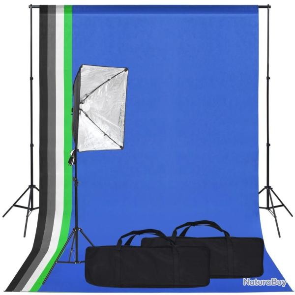 Kit de studio photo avec bo�te � lumi�re et toile de fond alsavelo