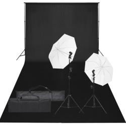 Kit de studio photo avec &eacute;clairage et toile de fond