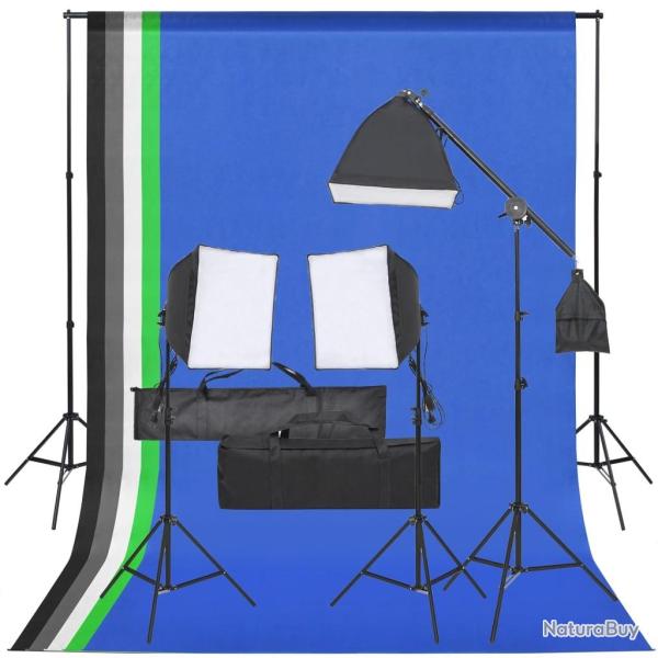 Kit de studio photo avec �clairage et toile de fond