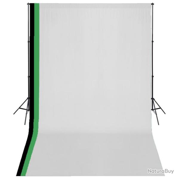 Kit de studio photo et 3 toiles de fond r�glables Coton 3x5 m alsavelo