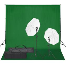 Kit de studio photo avec &eacute;clairage et toile de fond alsavelo