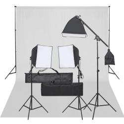 Kit de studio photo avec &eacute;clairage et toile de fond alsavelo