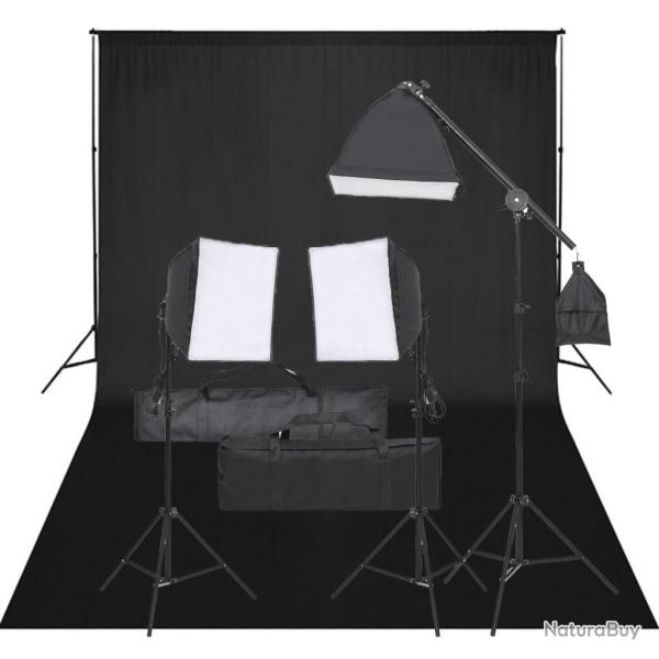 Kit de studio photo avec �clairage et toile de fond alsavelo