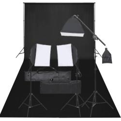 Kit de studio photo avec &eacute;clairage et toile de fond alsavelo