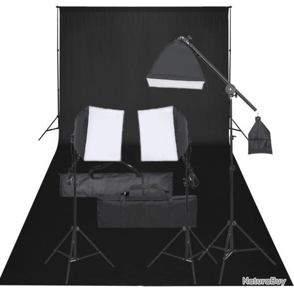 Kit de studio photo avec �clairage et toile de fond