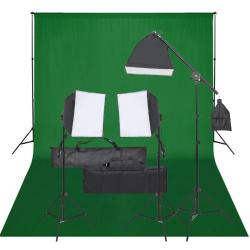 Kit de studio photo avec &eacute;clairage et toile de fond alsavelo