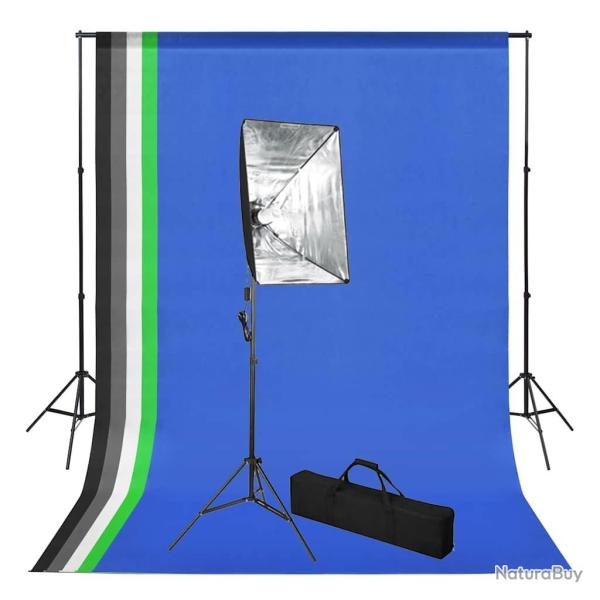 Kit de studio photo avec toile de fond et bo�te � lumi�re