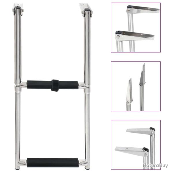 �chelle d'embarquement pliable 2 marches Acier inoxydable