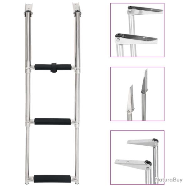 �chelle d'embarquement pliable 3 marches Acier inoxydable