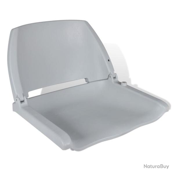 Si�ge pliant de bateau et dossier sans coussin gris 48x51x41 cm