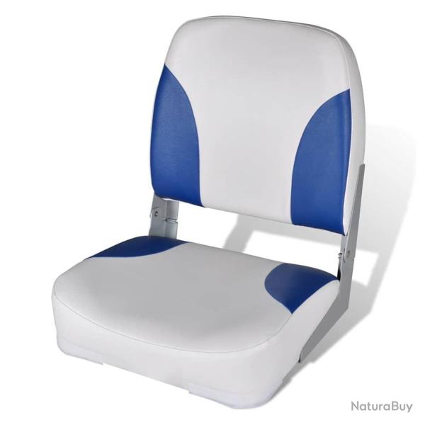 Si�ge de bateau � dossier et oreiller Bleu-blanc 41x36x48 cm