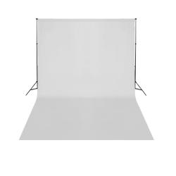 Support de fond t&eacute;lescopique et toile de fond blanc 3x5 m