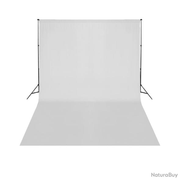 Support de fond t�lescopique et toile de fond blanc 3x5 m