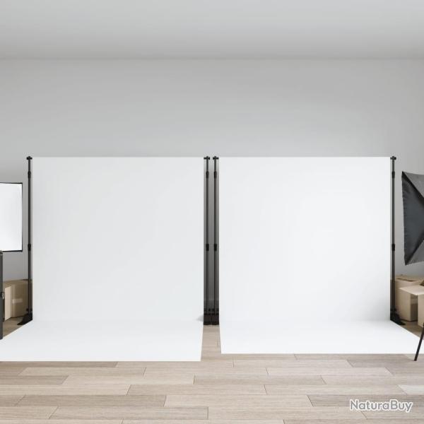 Supports de toile de fond 2 pcs noir 305x243 cm acier alsavelo