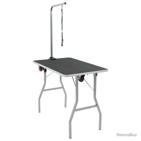 Table de toilettage pour chien portable avec roulettes