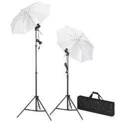 Kit de studio photo avec lampes pieds et parapluies alsavelo
