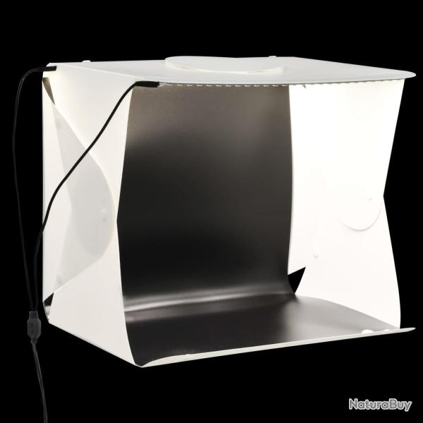 Bo�te � lumi�re studio LED pliable 40x34x37 cm Plastique Blanc alsavelo