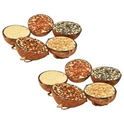Moiti&eacute;s de noix de coco de nourriture d'oiseaux 10 pcs 290 g