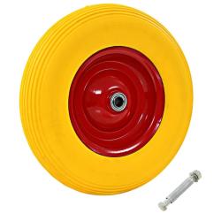 Roue pour brouette avec axe PU solide 4.00-8 390 mm
