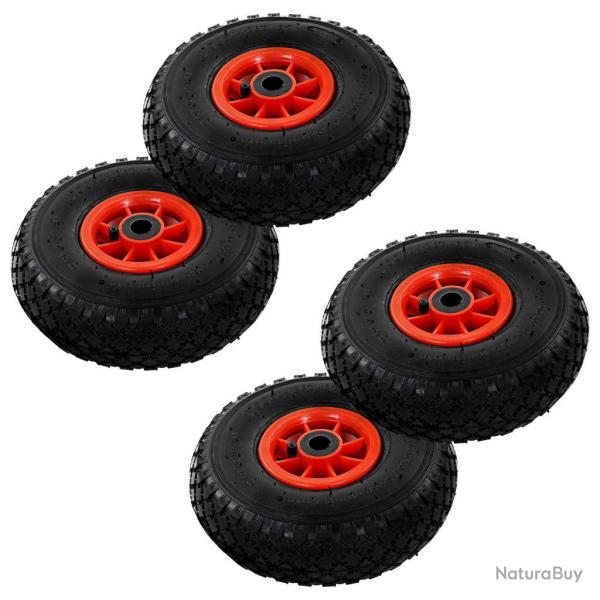 Roues de diable 4 pcs Caoutchouc 3.00-4 (245x82)