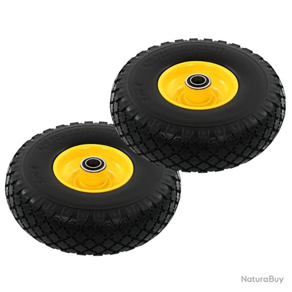 Roue de diable 2 pcs PU solide 3.00-4