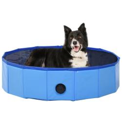 Piscine pliable pour chiens Bleu 80x20 cm PVC alsavelo