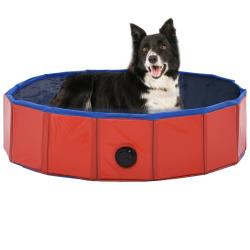 Piscine pliable pour chiens Rouge 80x20 cm PVC alsavelo
