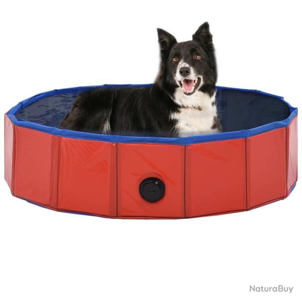 Piscine pliable pour chiens Rouge 80x20 cm PVC alsavelo
