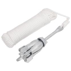 Ancre pliable avec corde argent&eacute; 2,5 kg fer mall&eacute;able