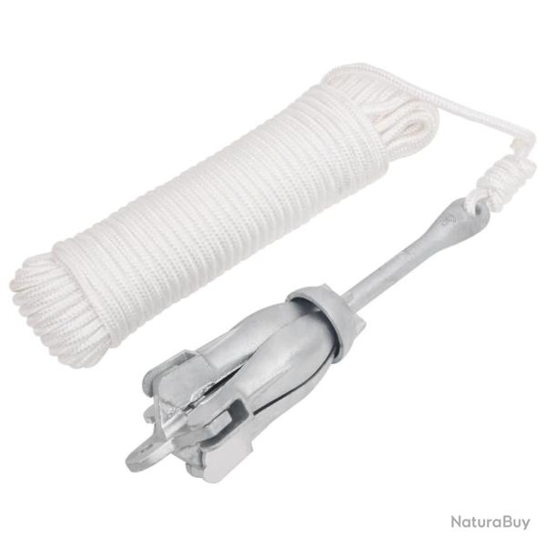 Ancre pliable avec corde argent� 2,5 kg fer mall�able