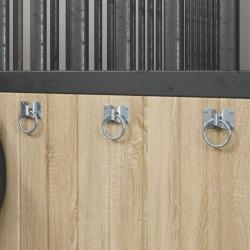 Anneaux d'attelage avec plaques 3 pcs argent&eacute; acier