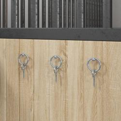 Anneaux d'attelage avec vis &agrave; oeil 3 pcs argent&eacute; acier alsavelo