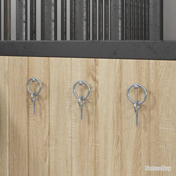 Anneaux d'attelage avec vis � oeil 3 pcs argent� acier alsavelo