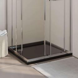 Receveur de douche carr&eacute; ABS Noir 90x90 cm