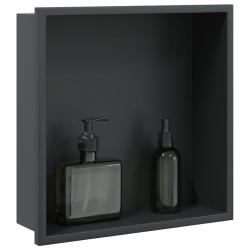 Niche de douche noir mat 32x32x9 cm acier inoxydable
