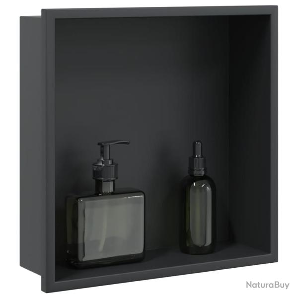 Niche de douche noir mat 32x32x9 cm acier inoxydable alsavelo