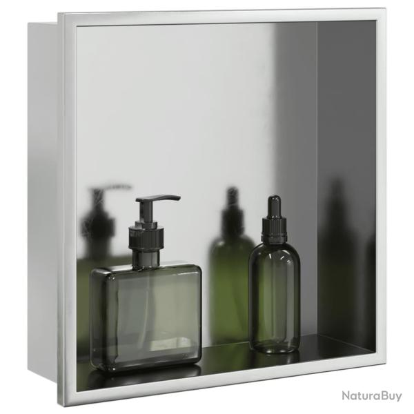 Niche de douche argent� bross� 32x32x9 cm acier inoxydable alsavelo