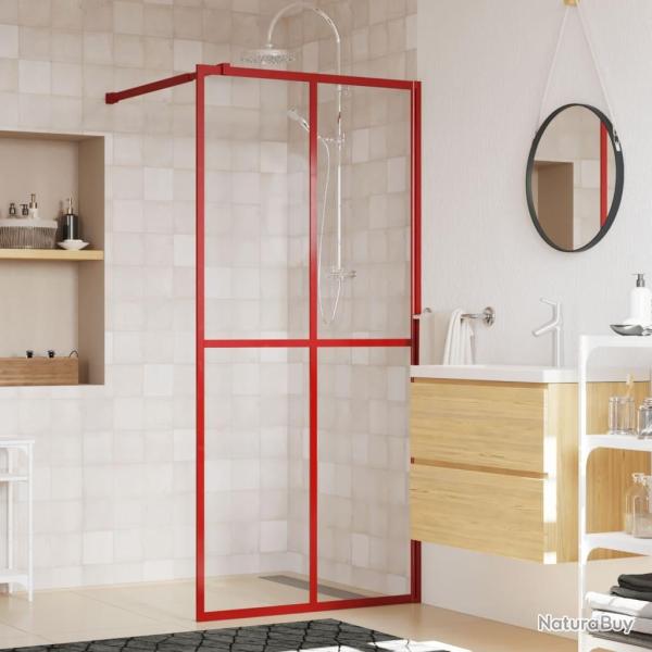 Paroi de douche avec verre ESG transparent rouge 100x195 cm alsavelo