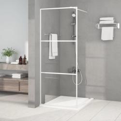 Paroi de douche Blanc 80x195 cm Verre ESG transparent