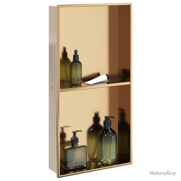 Niche de douche dor� bross� 32x62x9 cm acier inoxydable